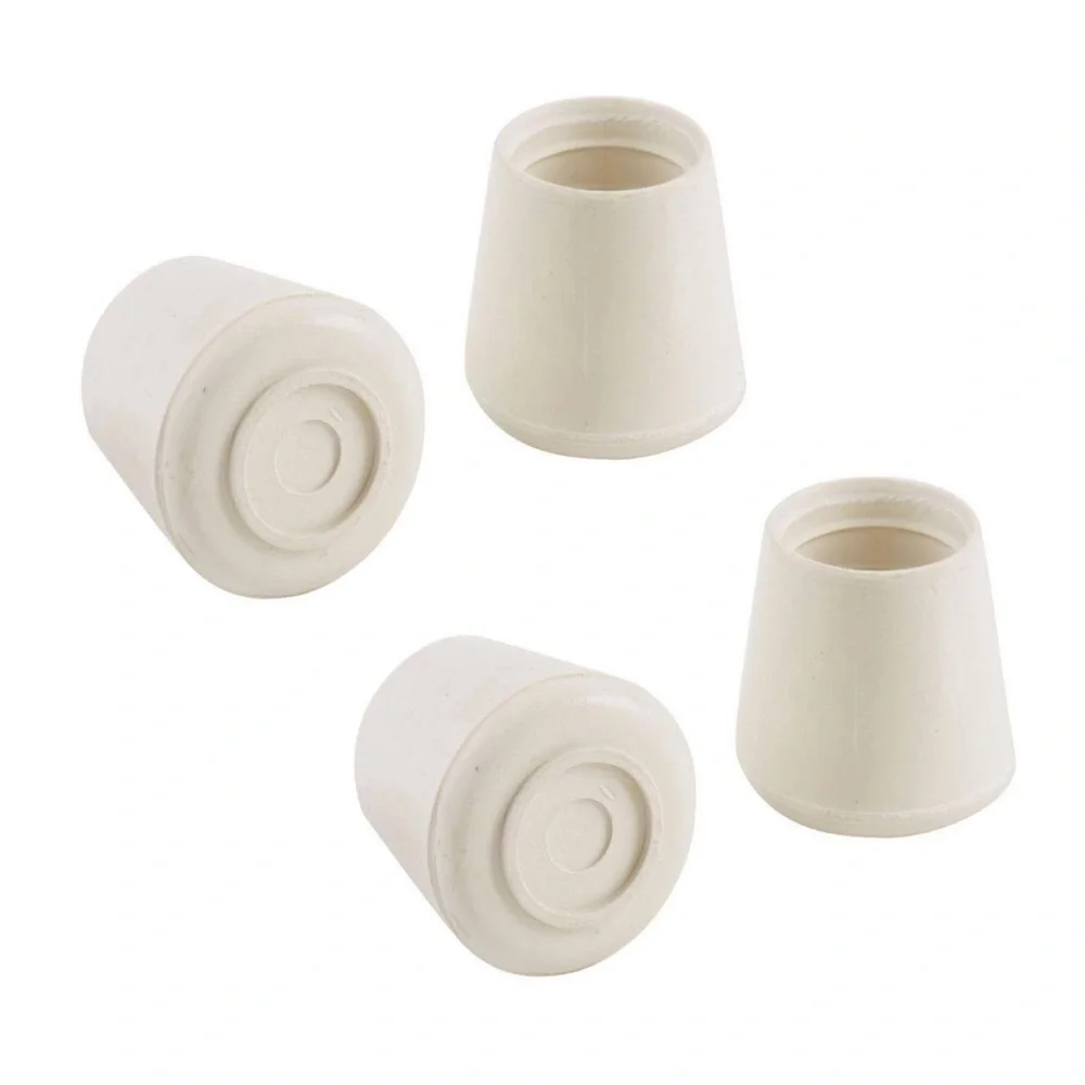 4 Pack White Rubber Furniture Leg Tips